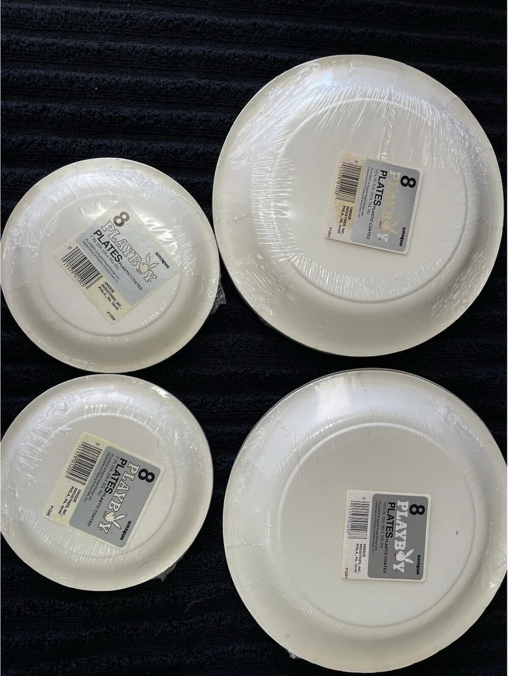 SEALED Vintage Playboy Logo Paper Plates Plastic Coated Unique #1205 & #1207